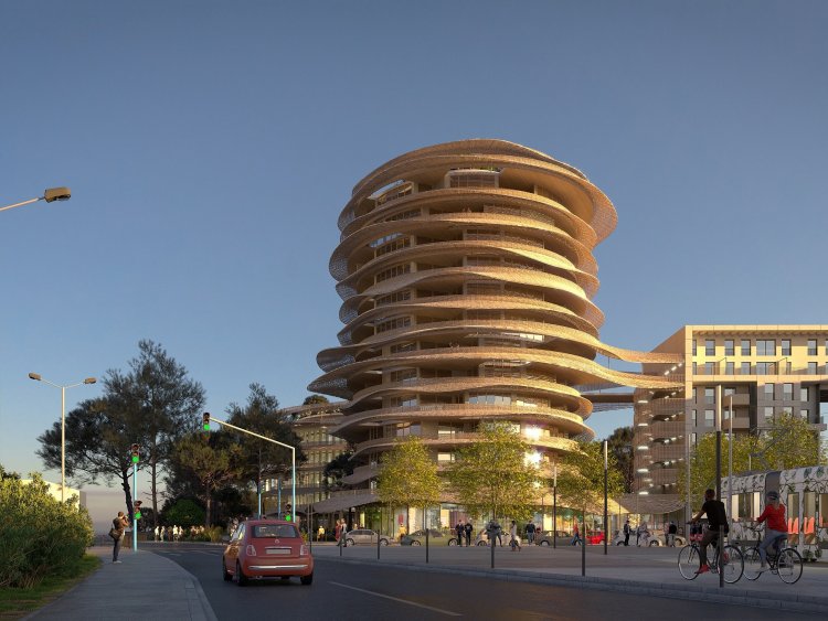 Parmi les quatre nouvelles Folies architecturales de Montpellier, Oasis est le projet de Sogeprom Pragma, laurat du site situ dans la ZAC Ovalie. | Oasis / Montpellier / Sogeprom-Pragma