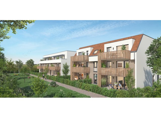 Investissement locatif dans le Bas-Rhin 67 : programme immobilier neuf pour investir La Clef des Champs  Oberschaeffolsheim