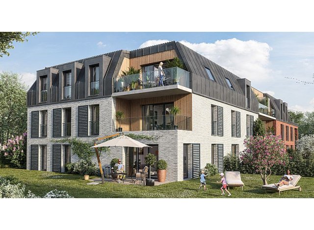 Investissement locatif dans le Nord 59 : programme immobilier neuf pour investir Les Jardins de la Reine  Marcq-en-Baroeul