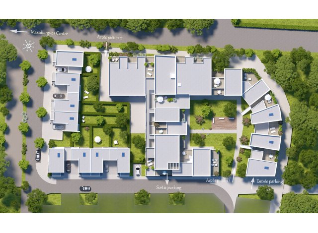 Investissement locatif  Marsillargues : programme immobilier neuf pour investir Domaine Opale  Marsillargues
