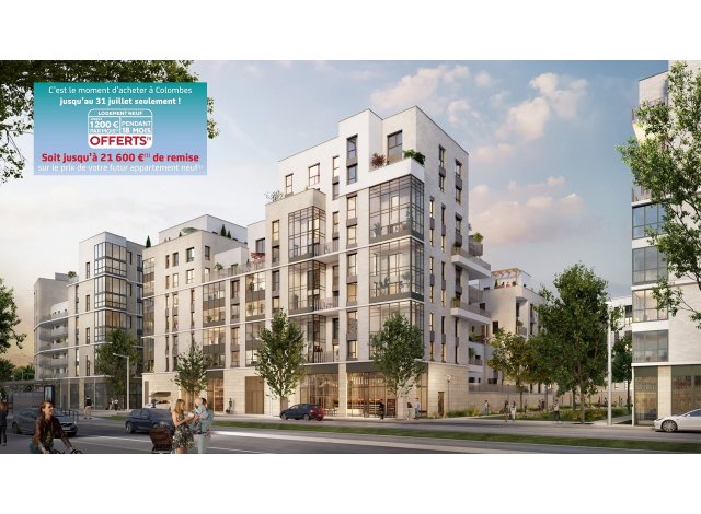 Investissement locatif dans les Hauts de Seine 92 : programme immobilier neuf pour investir Ovation Magellan  Colombes