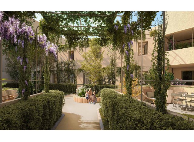 Investissement locatif dans le Gard 30 : programme immobilier neuf pour investir Patio Romana  Nîmes