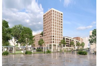 Un premier programme neuf en Bail Réel Solidaire va voir le jour dans le quartier Starlette de Strasbourg Deux Rives. | La/Ba Architectes