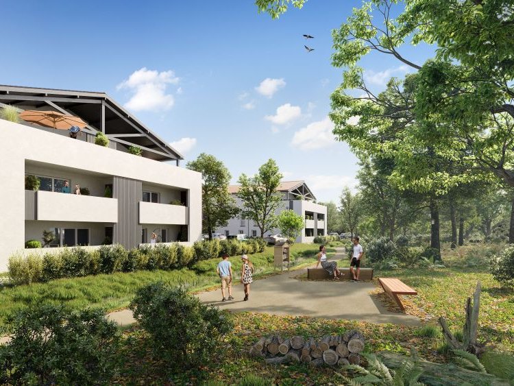 La premire pierre de Canope, futur quartier durable avec logements, nature et nouveaux quipements  Saint-Vincent-de-Tyrosse vient d'tre pose. | Canope / Saint-Vincent-de-Tyrosse / Bouygues Immobilier
