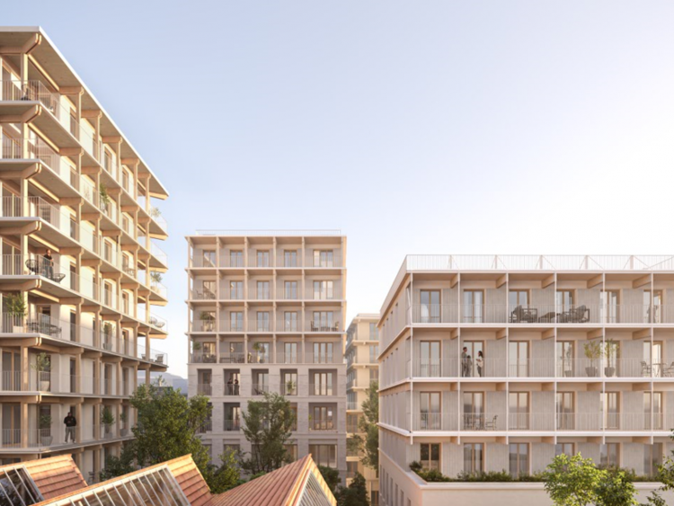 Projet Nexity : un ancien site industriel devient un quartier mixte et végétalisé avec logements, commerces et espaces publics.