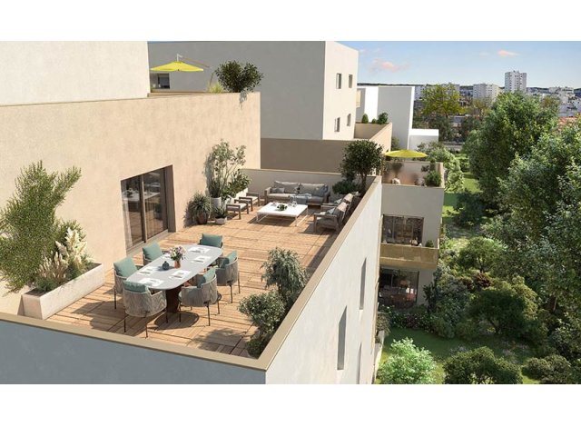 Programme immobilier neuf éco-habitat Les Jardins d'Elsa à Vaulx-en-Velin