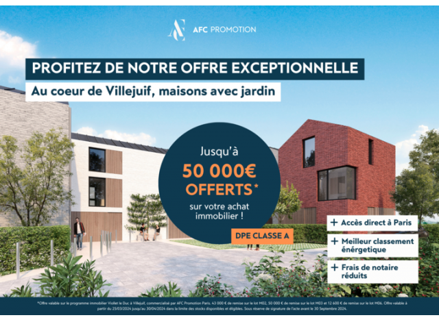 Programme immobilier avec maison ou villa neuve Viollet le Duc  Villejuif