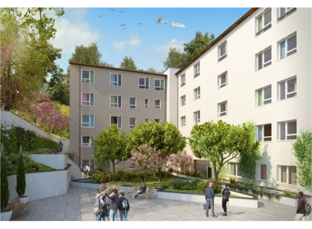 Programme immobilier neuf éco-habitat Rouen Chu - Etudiant à Rouen